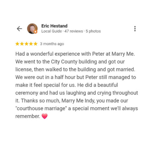 Marry Me In Indy Reviews